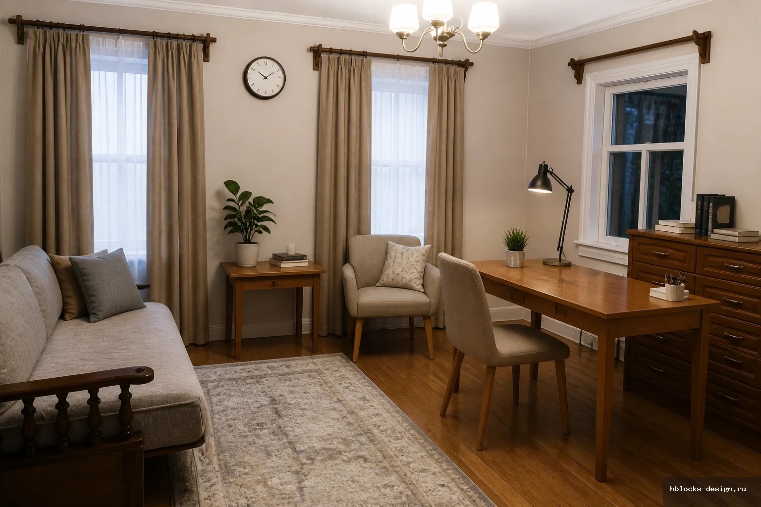 Interior — same functional room as in the source image (keep room type, layout, windows, camera; do not replace with a generic living room or unrelated space). · Пользовательское описание